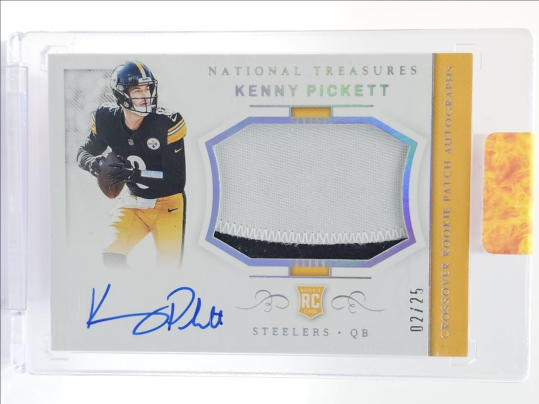 Kenny Pickett Panini National Treasures Crossover Rookie Patch Autograph #KP Holo Silver