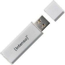 Intenso Alu Line 16GB USB 2.0 Flash Drive Memory Stick Aluminium Silver Keyring
