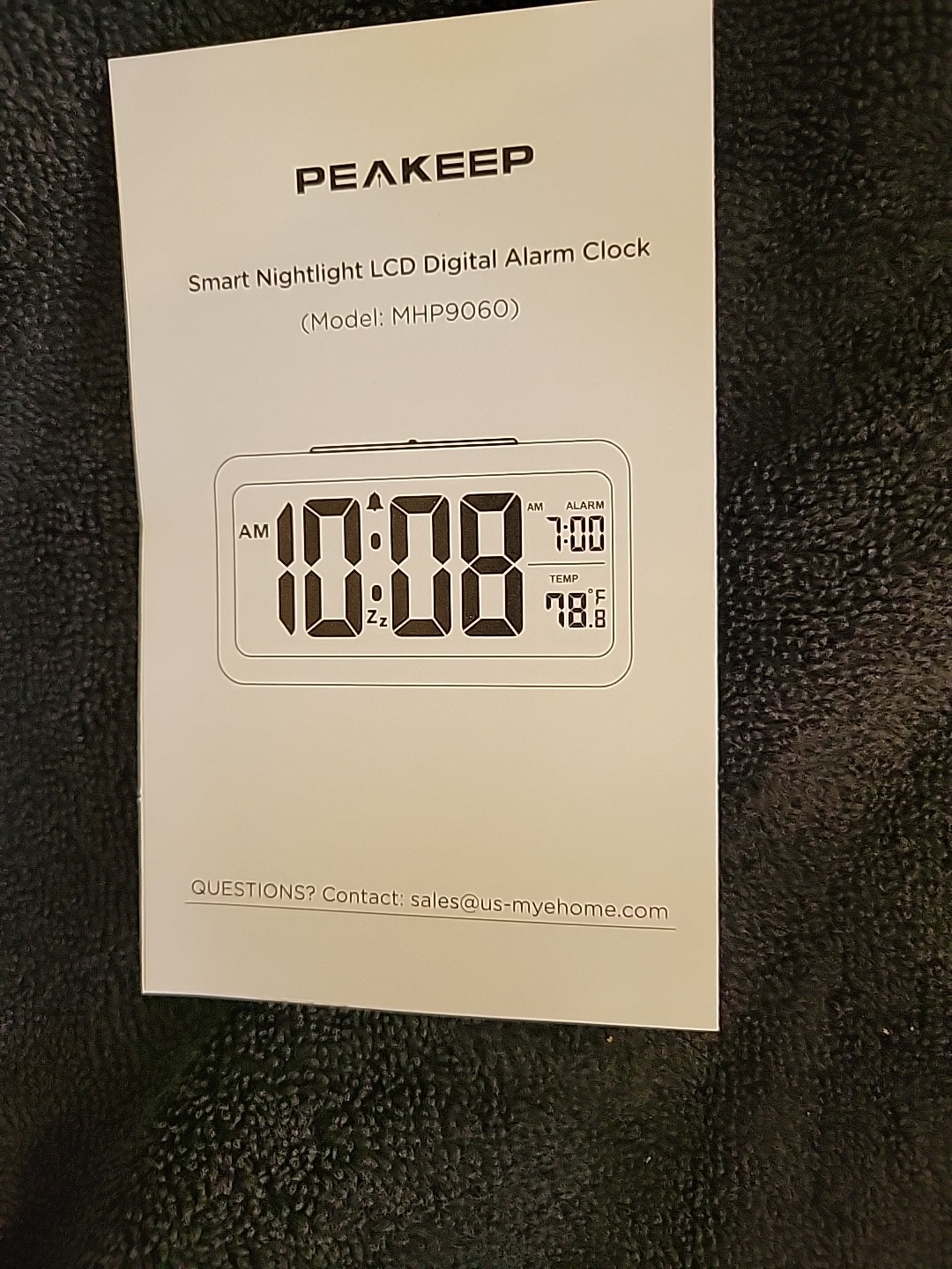 Peakeep Smart Nightlight LCD Digital Alarm Clock