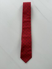 Van Gogh Men’s Tie Red Floral Medallion Geometric Vintage USA Made Necktie