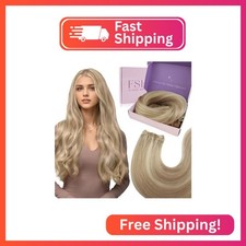 Fshine Weft Hair Extensions Human Hair, 18 Inch 100g Balayage