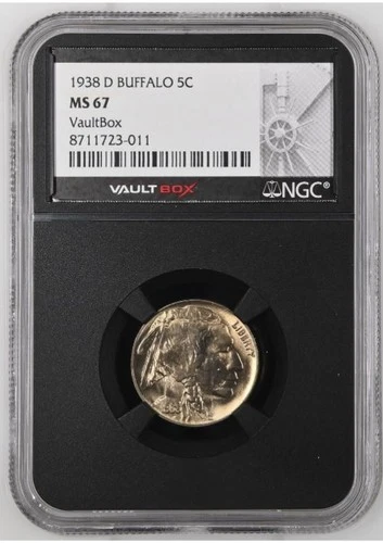 1938 D Buffalo Nickle MS67 Vault Box Premier Series Black Core US 5 Cent