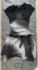 Amy's Closet child size 10 Dance Costume Black Top Gray and White hombre Dress