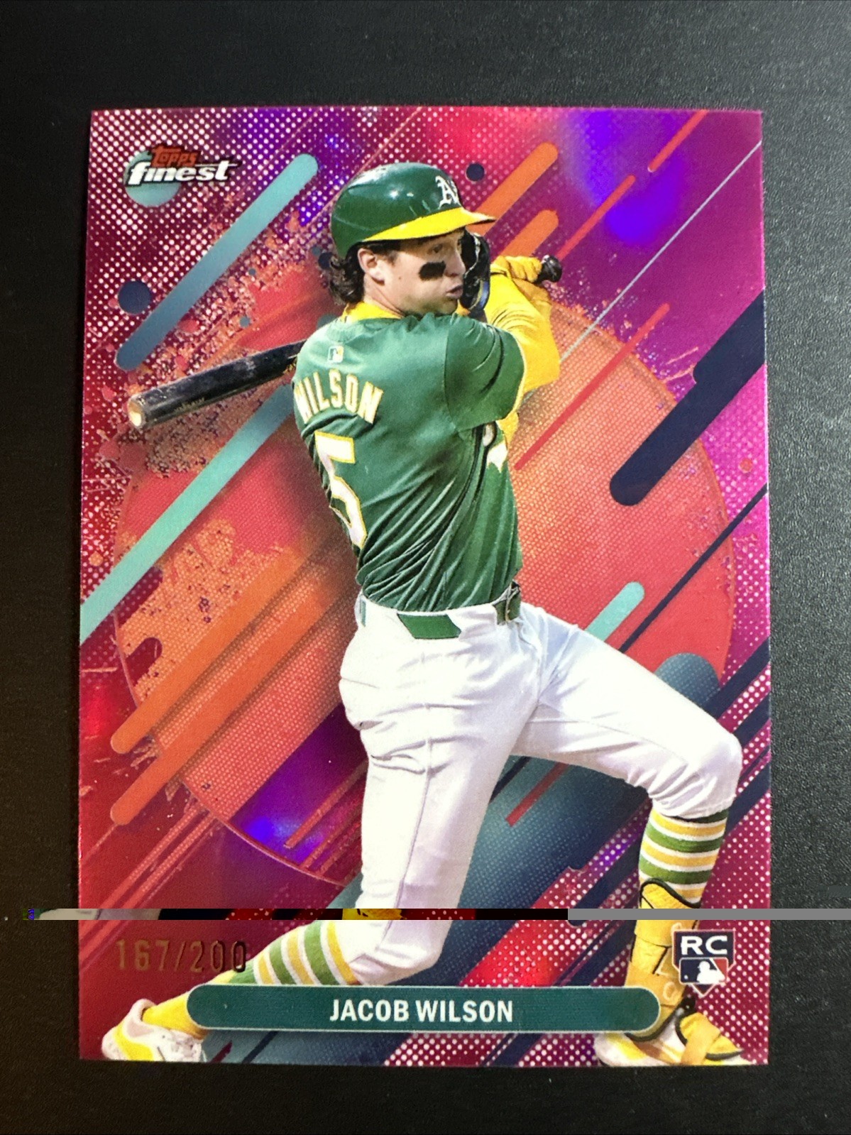 2025 Topps Finest Baseball Jacob Wilson Rare Magenta RC /200 #295 Athletics