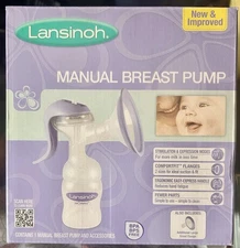 Lansinoh Manual Breast Pump for Breastfeeding 50520, 2 Phase, Ergonomic Portable