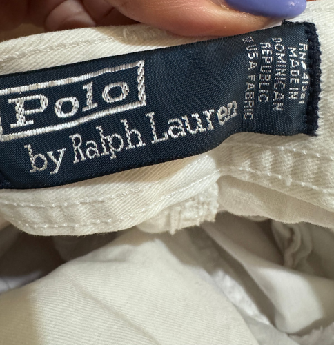 VTG Mens Polo Ralph Lauren White Utility Cargo Shorts 36 Y2K Chino Outdoors USA - Picture 11 of 16