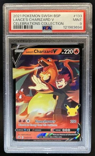 2021 Pokemon SWSH Black Star Promos Lance's Charizard V #SWSH133 PSA 9