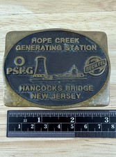 VTG Hope Creek Generating Station PSE&G Bechtel NJ Brass Belt Buckle 1984