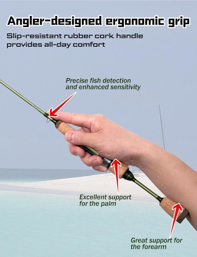 Wild Streams Ultralight Trout Crappie Panfish Spinning Rod 2 PCS Green Carbon... - Picture 6 of 7