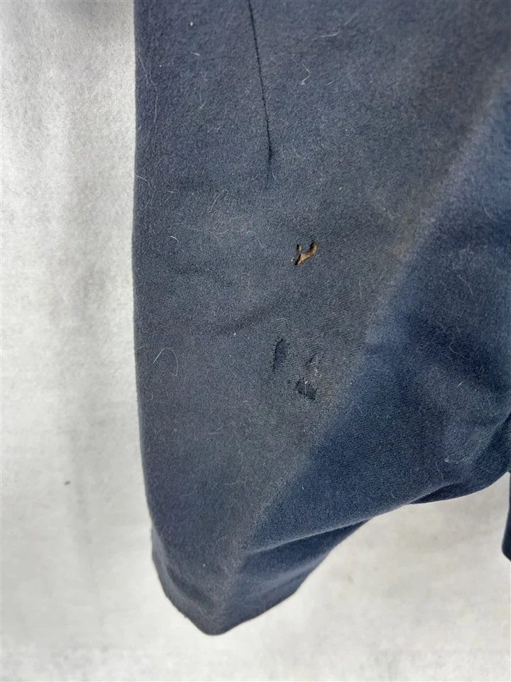 Traje antiguo niño pequeño pantalones rodilla chaqueta azul marino lana mediados siglo XIX original Foto 4 de 4