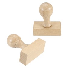 50x25mm Stamp Wood Round Handle, 2 Pcs Wooden Knobs Stamp Mounts, Wood Color