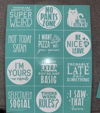 New Chalk Couture Transfer Stencil Size B   "Snarky Empowerment Minis"