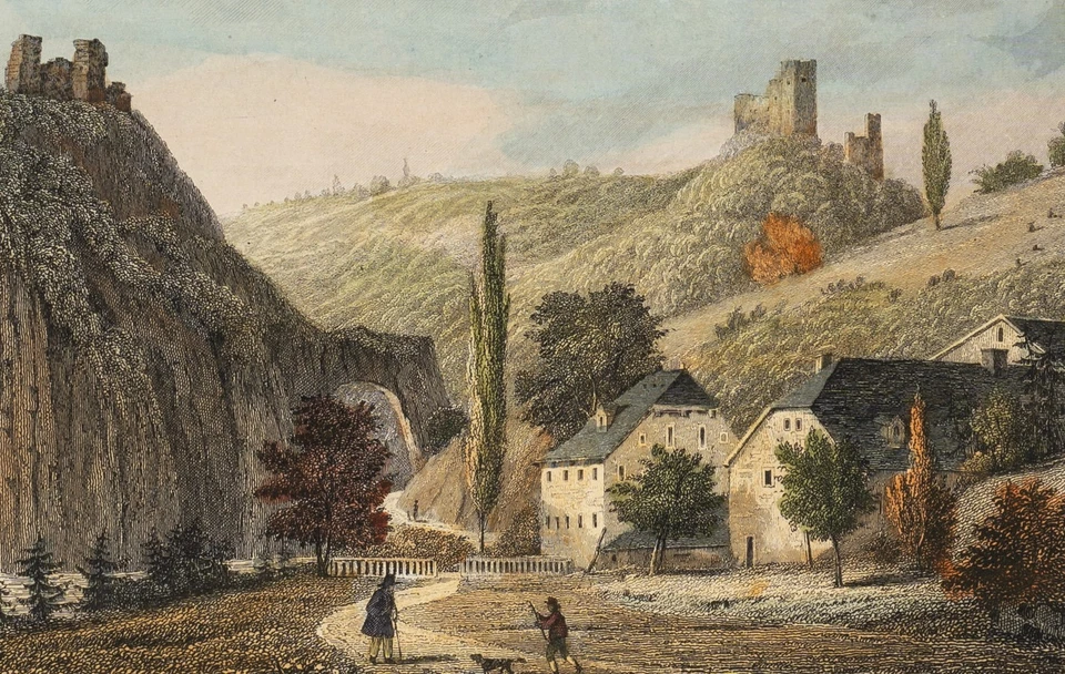 JEAVONS (19.Jhd) nach TOUSSAINT (19.Jhd), Die Burgen Kammerberg und Rheinberg, S - Bild 3 von 4