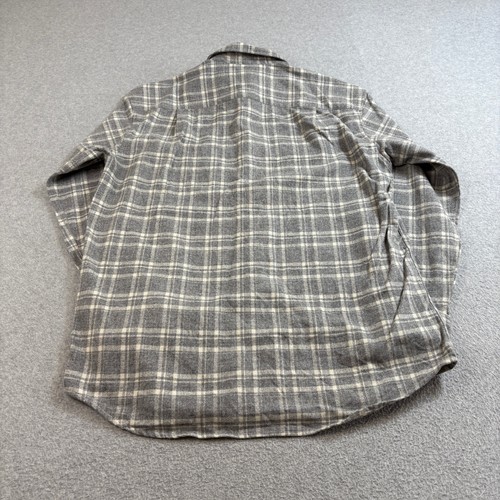 Pendleton Wool Maverick Shirt Men L Gray Plaid Flannel Button Heritage Academia - Picture 2 of 8