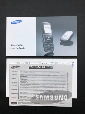 :: Samsung SGH-D600 Bedienungsanleitung+Garantiekarte, OVP::