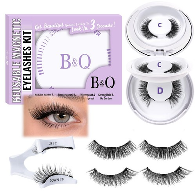 #ad Bamp;Q Magnetic Eyelashes Natural Look 2 Pair 2 pair Pack of 1 CD $20.44