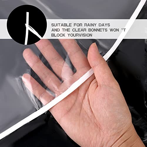 Lusofie 6 Pieces Rain Bonnet with Visor Clear Waterproof One Size Transparent