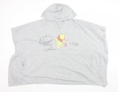 Avon Damen Poncho Sweatshirt grau Winnie Puuh Kapuze UK 6 12