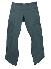 Active Life Mesh Panel Cropped Leggings Size Small Olive Green