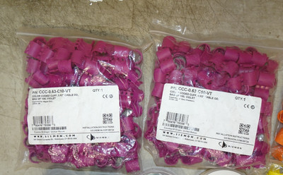 (200) Siemon CCC-0.63-C10-VT VOILET Color Coded Cuff, 0.63 Cable O.D. New in Bag