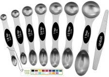 Spring Chef Stainless Steel Magnetic Measuring Spoons Set with Strong N45 Mag...