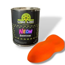 LiME LiNE Neon Orange Automotive Basecoat Paint - 1 Pint - Mix 1:1 with Reducer