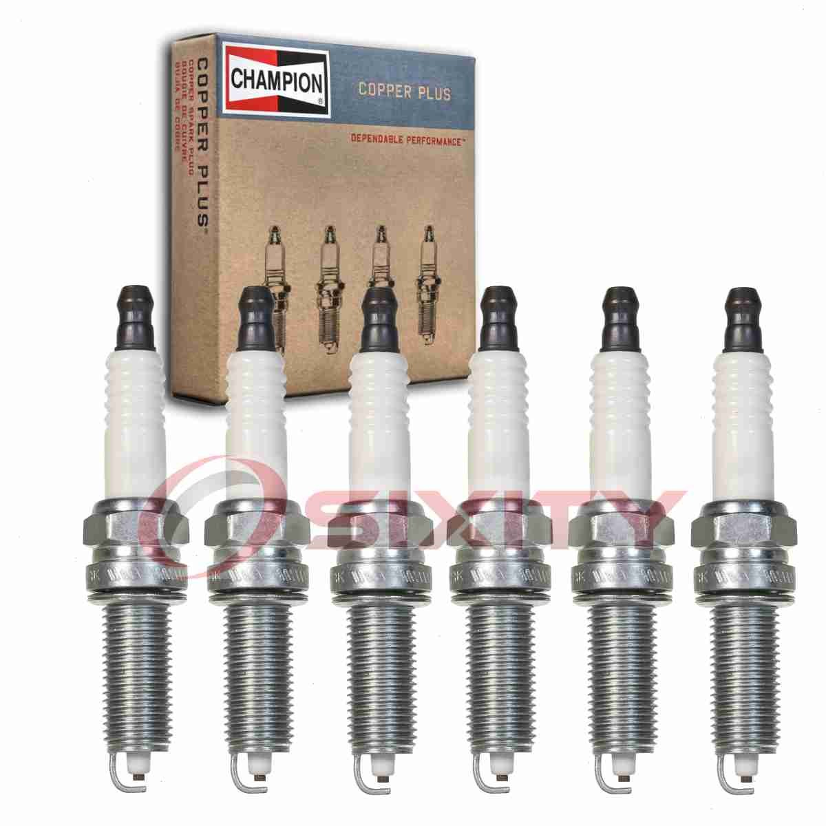6 pc Champion Copper Plus Spark Plugs for 2011-2018 Kia Sedona 3.3L 3.5L V6 bw