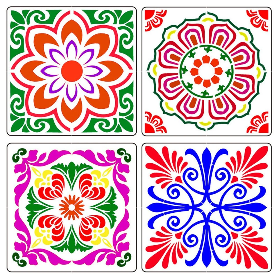 12 stücke wiederverwendbare Mandala-Vorlagen Spray Malerei Formen DIY aushöhlen - Bild 4 von 4