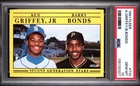 Ken Griffey Jr. & Barry Bonds 1991 Fleer PSA 10 Gem Mint 2nd Generation Stars 🔥