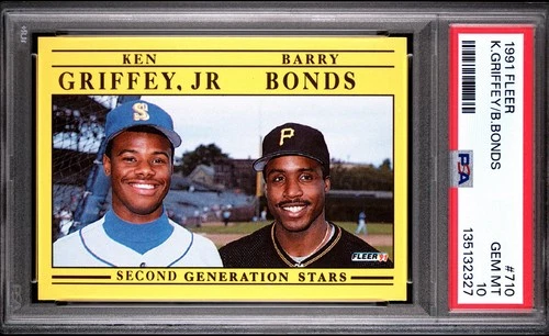 Ken Griffey Jr. & Barry Bonds 1991 Fleer PSA 10 Gem Mint 2nd Generation Stars 🔥