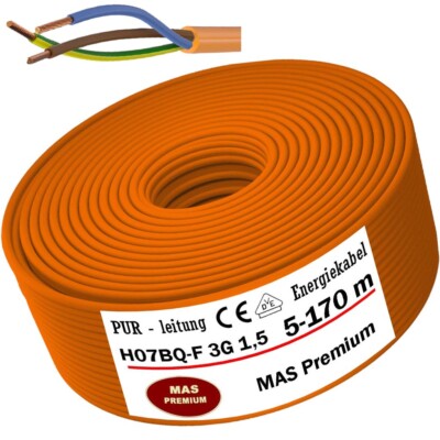 5-170 m PU cable H07BQ-F 3G1.5 OR device connection cable construction site c...