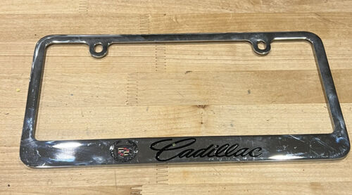 CADILLAC Stainless Steel Silver License Plate Frame- Automotive Gold - Picture 1 of 5