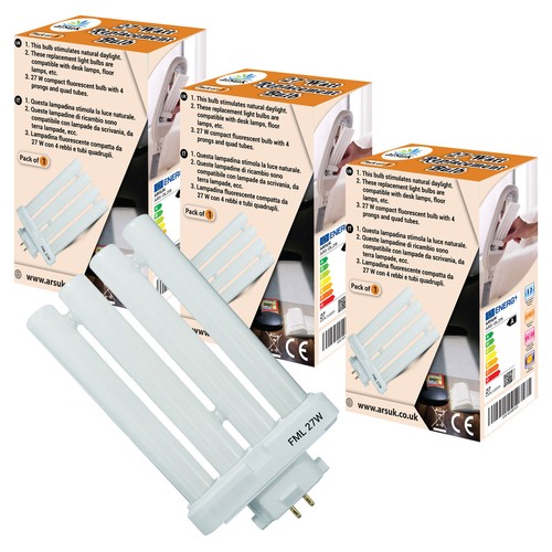 ARSUK 27w Replacement Daylight Bulb 4 Pin GX10Q-4 Tube (6500k) - Multi Packs - Picture 24 of 31