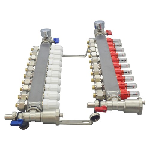 10-Branchs Stainless Steel PEX Radiant Floor Heating Water Distributor - Picture 9 of 24