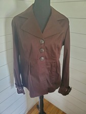 Womens Cato Brown Light Jacket Size Medium New With Tags Tailored Peplum Bottom