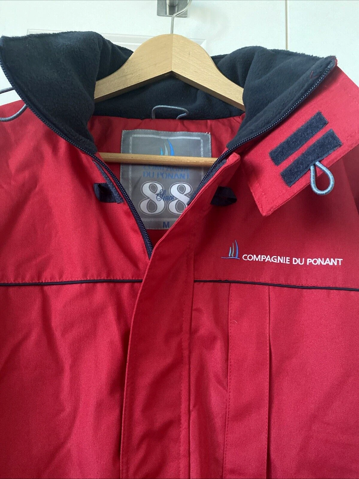 Compagnie Du Ponant 88 Parka Ski Jacket Coat Full Zip Men's M Red Hood image 11