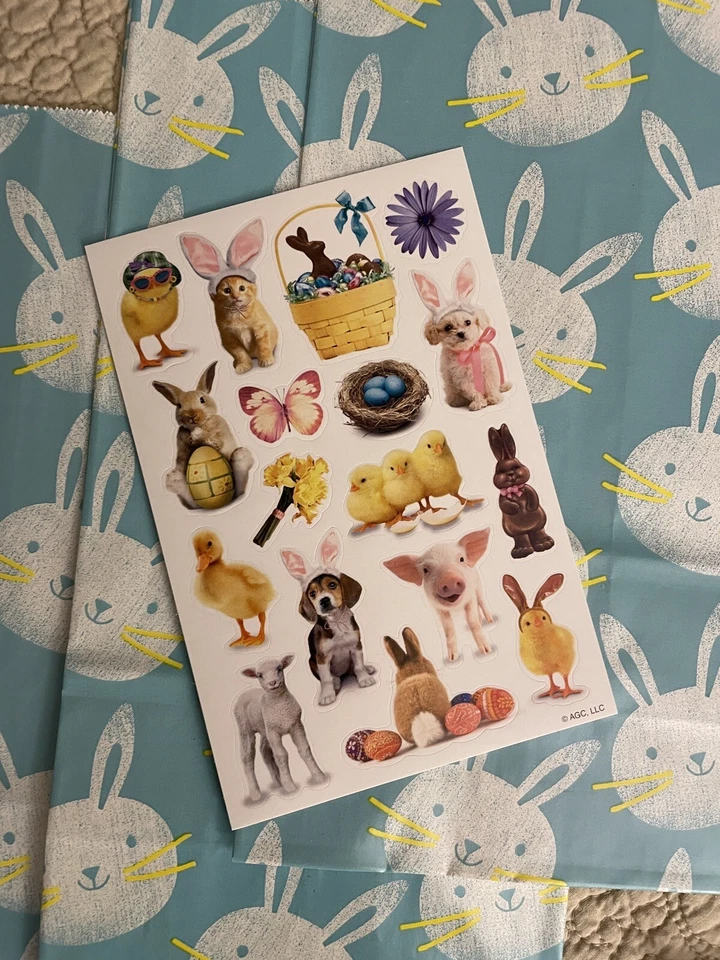 Sealed PAPYRUS & Reg. Ornate 3D EASTER Greeting Cards , Treat Sacks, Stickers - Image 4 of 4