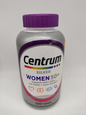 Centrum Silver Women 50+ Multi-Vitamin/Mineral Supplement 200 Tablets 05/2025