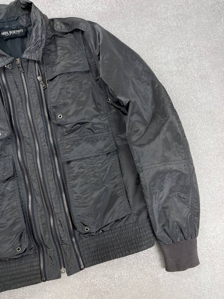 Neil Barrett Nylon Multipocket Zip Jacket Dark Gray Men's