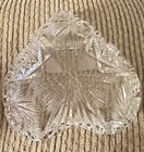 Cut Glass Heart Shaped Dish  Heavy Vintage  6"  x 5 1/2" — photo 3