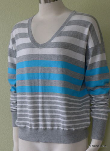 Nuevo con etiquetas C&C California Talla M Mezcla Algodón/Cachemira Cuello en V Rayas Suéter ARROOK - Imagen 2 de 12
