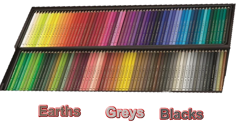 FABER CASTELL Polychromos Artists' colour pencils - earths, greys and blacks