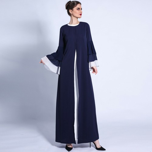 Open Cardigan Abaya Muslim Women Maxi Dress Kimono Kaftan Robe Islamic Arab Gown - Picture 54 of 223