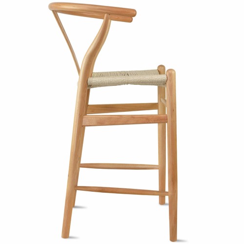 Wishbone Counter Height Stool 26" Seat Height Wooden Y back Kitchen Barstool - Picture 21 of 58