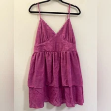 NWT Wild Fable Tiered Babydoll Mini Dress in Berry Magenta - XL