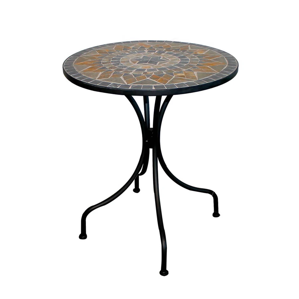 Mosaik Gartenset Gartenstühle Mosaiktisch wählbar Rustikal Rund Eisen - Bild 2 von 4