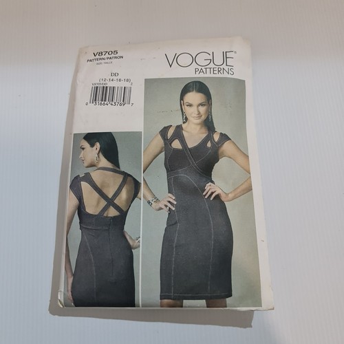 Vogue Sewing Pattern 8705 V8785 Misses Close-fitting Dress Size 12-18 NEW Uncut