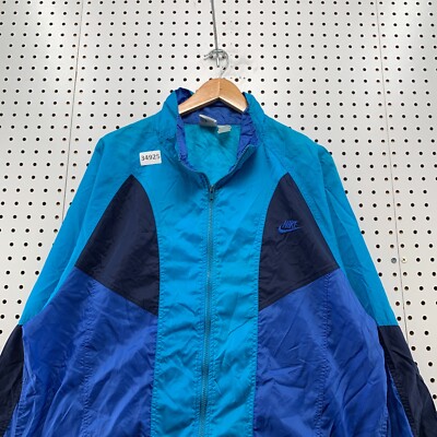 Vintage 90s Nike Windbreaker Jacket Mens Large Blue Lightweight