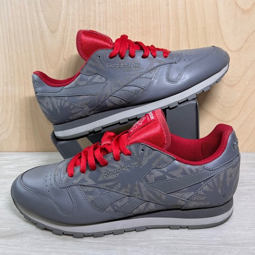 Reebok Classic CL Leather Grey/Reflect/Red M43415 Men's 12.5 UK 11.5 EU 46  | eBay