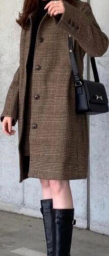 Moussy Glen karierter karierter braun & hellbrauner knielanger Trenchcoat Gr. 1 Small - Bild 2 von 8